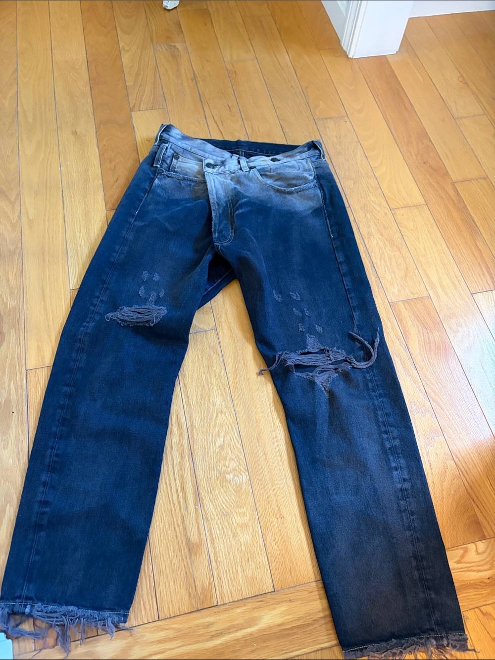 Women’s R13 Distressed crossover jeans